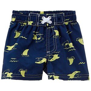 Baby Boy's Wippette Swim Trunks - Navy with Allover Shark Print - 18 Months -NWT